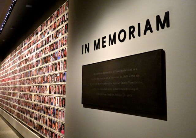 In Memoriam honors all the victims of 9/11 and includes an inner gallery that honors the memory of each individual.